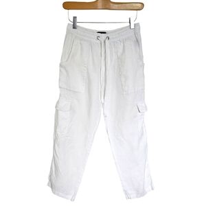 Sanctuary White Linen Cargo Ankle Pants XS
